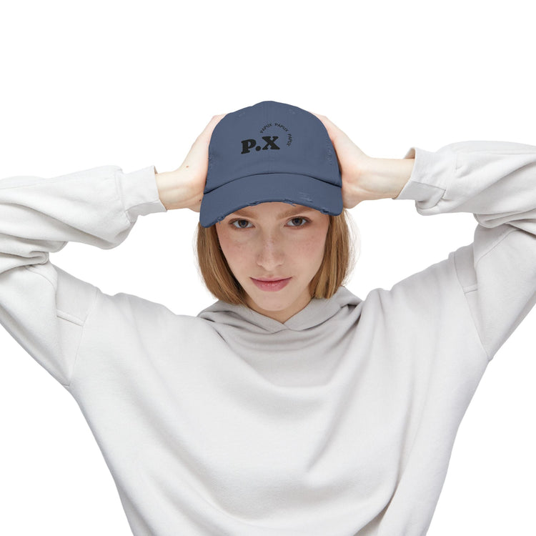 Trendy PAPUX Unisex Distressed Cap - Gorra de Moda Vintage y Casual